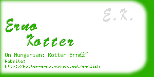 erno kotter business card